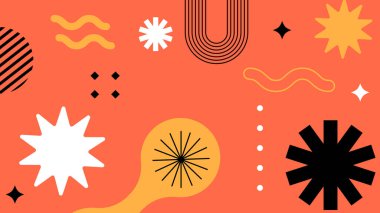 Şekilleri olan renkli soyut geometrik desen. Arkaplan, Sanat Projeleri ve Modern Tasarım Konseptleri için ideal.