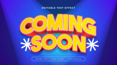 Sarı Kırmızı ve Mavi Geliyor 3d Düzenlenebilir Metin Efekti - Yazı Tipi Biçimi