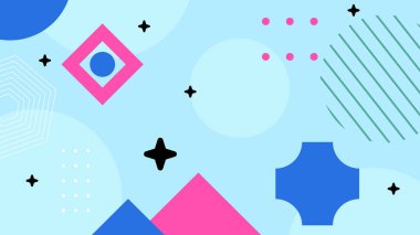 Renkli Şekiller ve Desenler ile Soyut Geometrik Arkaplan