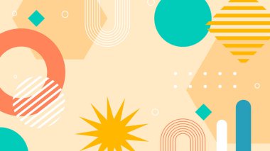 Kalın Renkler ve Şekillerle Canlı Soyut Geometrik Arkaplan