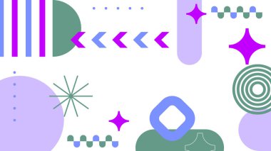 Renkli Şekiller ve Desenler ile Soyut Geometrik Arkaplan