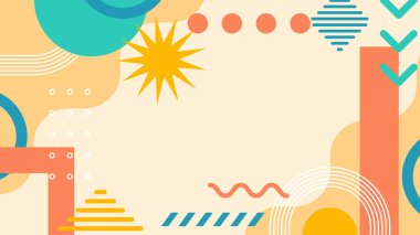 Geometrik Desenler ile Renkli Soyut Şekiller Arkaplanı