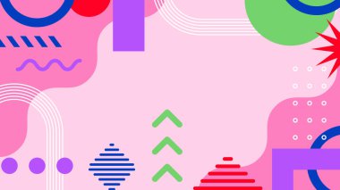 Modern Renkli Tasarımda Soyut Geometrik Şekiller