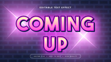 Sarı Pembe ve Siyah Geliyor 3d Düzenlenebilir Metin Efekti - Yazı Tipi Stili