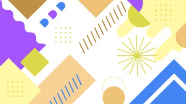 Canlı Geometrik Soyut Arkaplan. Dinamik Soyut Arkaplan Şekilleri Renkli Şekiller halinde. Modern, oyuncu bir estetik gerektiren Tasarım Projeleri için mükemmel.