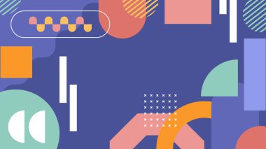 Kalın Renkli Modern Soyut Geometrik Arkaplan