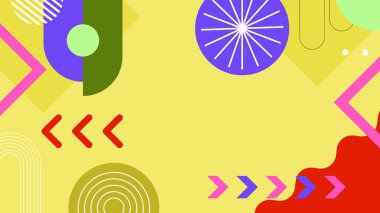 Renkli şekilli soyut geometrik desen arkaplanı