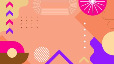 Şekilleri olan renkli soyut geometrik desen. Arkaplan, Sanat Projeleri ve Modern Tasarım Konseptleri için ideal.