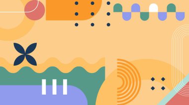 Geometrik Desenler ile Renkli Soyut Şekiller Arkaplanı