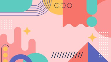 Modern Renkli Tasarımda Soyut Geometrik Şekiller