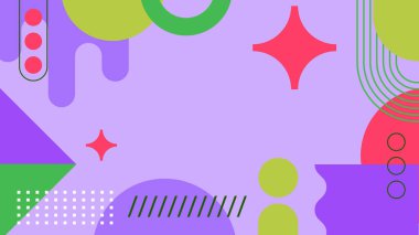 Renkli Şekiller ve Desenler ile Soyut Geometrik Arkaplan