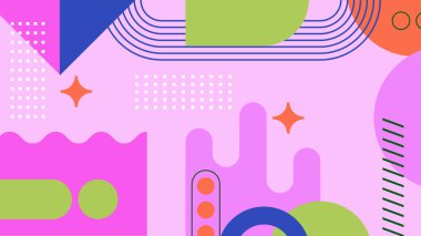 Geometrik Şekiller ve Desenler ile Renkli Soyut Arkaplan