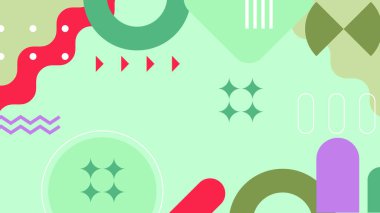 Renkli şekilli soyut geometrik desen arkaplanı