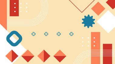 Geometrik Desenler ile Renkli Soyut Şekiller Arkaplanı
