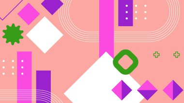 Şekilleri olan renkli soyut geometrik desen. Arkaplan, Sanat Projeleri ve Modern Tasarım Konseptleri için ideal.