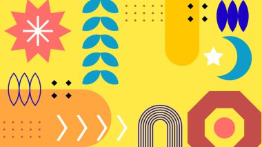 Geometrik Desenler ile Renkli Soyut Şekiller Arkaplanı