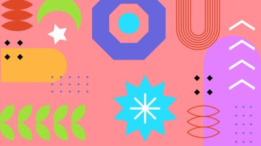 Sıcak Renkli Tonlardaki Soyut Geometrik Desen