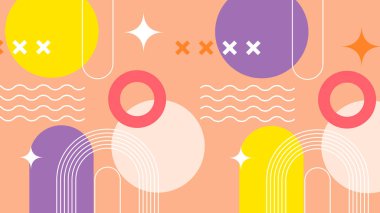 Sıcak Renkli Tonlardaki Soyut Geometrik Desen