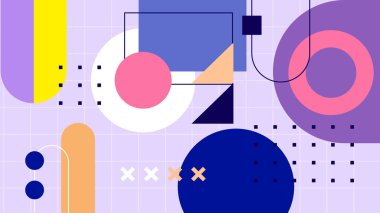 Renkli Şekiller ve Desenler ile Soyut Geometrik Arkaplan