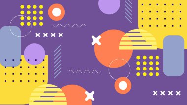 Canlı Renkler ve Şekillerle Geometrik Soyut Desen. Kalın Geometrik Şekiller ve Canlı Renkler içeren canlı bir Soyut Desen