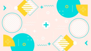 Renkli şekilli soyut geometrik desen arkaplanı