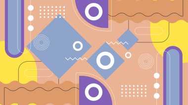 Modern Renkli Tasarımda Soyut Geometrik Şekiller