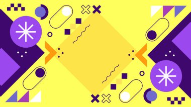 Kalın Renkler ve Şekillerle Canlı Soyut Geometrik Arkaplan