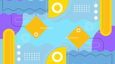 Sıcak Renkli Tonlardaki Soyut Geometrik Desen