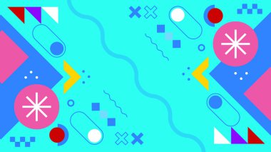 Renkli Şekiller ve Desenler ile Soyut Geometrik Arkaplan