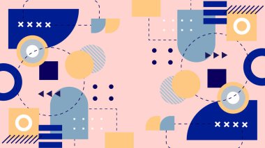 Renkli şekilli soyut geometrik desen arkaplanı