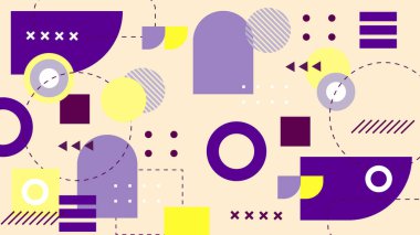 Geometrik Desenler ile Renkli Soyut Şekiller Arkaplanı