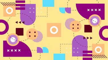 Şekilleri olan renkli soyut geometrik desen. Arkaplan, Sanat Projeleri ve Modern Tasarım Konseptleri için ideal.