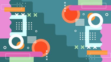 Modern Renkli Tasarımda Soyut Geometrik Şekiller