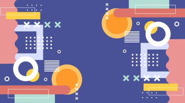 Canlı Geometrik Soyut Arkaplan. Dinamik Soyut Arkaplan Şekilleri Renkli Şekiller halinde. Modern, oyuncu bir estetik gerektiren Tasarım Projeleri için mükemmel.