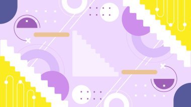 Renkli Şekiller ve Desenler ile Soyut Geometrik Arkaplan