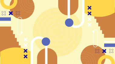 Geometrik Desenler ile Renkli Soyut Şekiller Arkaplanı