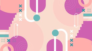 Şekilleri olan renkli soyut geometrik desen. Arkaplan, Sanat Projeleri ve Modern Tasarım Konseptleri için ideal.