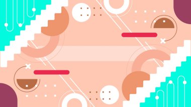 Kalın Renkler ve Şekillerle Canlı Soyut Geometrik Arkaplan