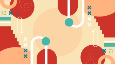 Renkli şekilli soyut geometrik desen arkaplanı