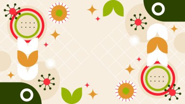 Renkli Şekiller ve Desenler ile Soyut Geometrik Arkaplan