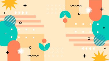 Renkli şekilli soyut geometrik desen arkaplanı