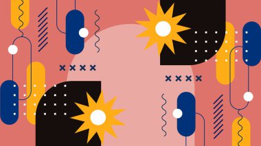 Modern Renkli Tasarımda Soyut Geometrik Şekiller