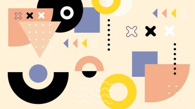 Renkli şekilli soyut geometrik desen arkaplanı