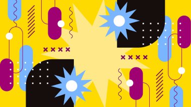 Geometrik Şekiller ve Desenler ile Renkli Soyut Arkaplan