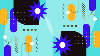 Kalın Renkler ve Şekillerle Canlı Soyut Geometrik Arkaplan