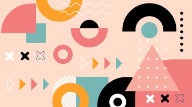Geometrik Desenler ile Renkli Soyut Şekiller Arkaplanı