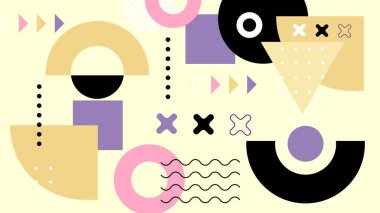 Sıcak Renkli Tonlardaki Soyut Geometrik Desen