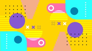 Şekilleri olan renkli soyut geometrik desen. Arkaplan, Sanat Projeleri ve Modern Tasarım Konseptleri için ideal.