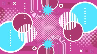 Canlı Geometrik Soyut Arkaplan. Dinamik Soyut Arkaplan Şekilleri Renkli Şekiller halinde. Modern, oyuncu bir estetik gerektiren Tasarım Projeleri için mükemmel.