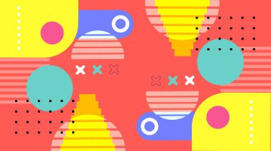 Modern Renkli Tasarımda Soyut Geometrik Şekiller